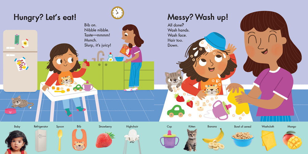 Sample spread from Merriam-Webster's 150 First Words