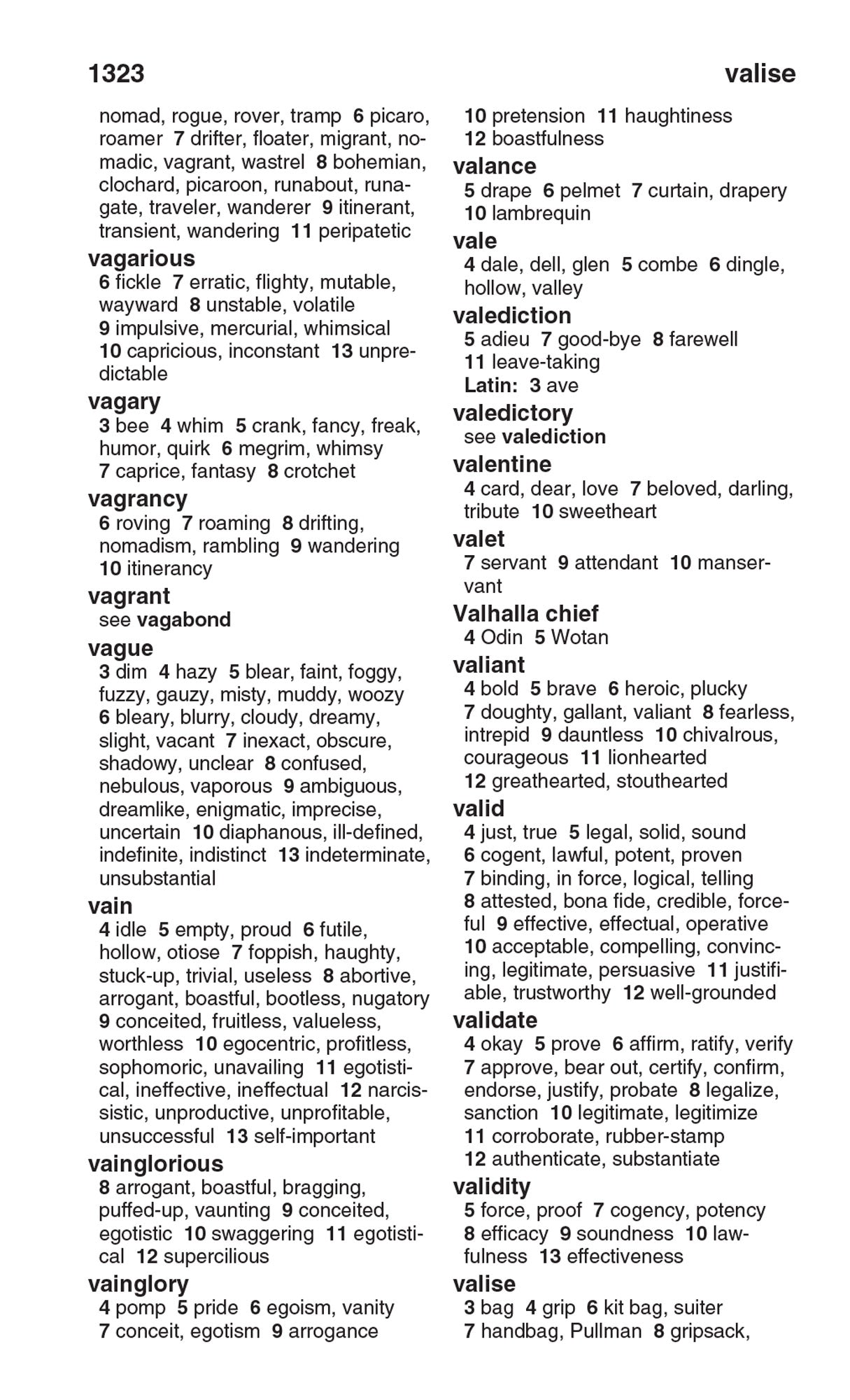 Sample page from Merriam-Webster's Crossword Puzzle Dictionary, Fourth Edition