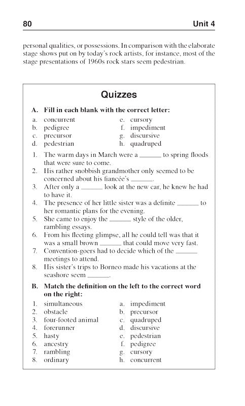 Sample page from The Merriam-Webster Vocabulary Builder