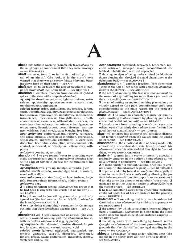 Merriam-Webster's Collegiate Thesaurus page 1