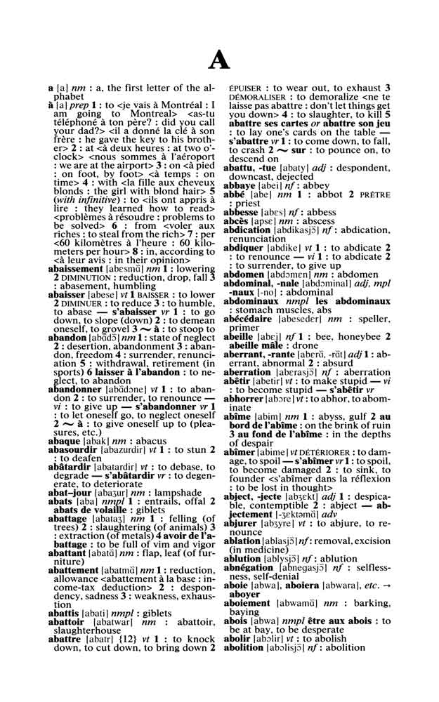 Merriam-Webster's French-English Dictionary page 3