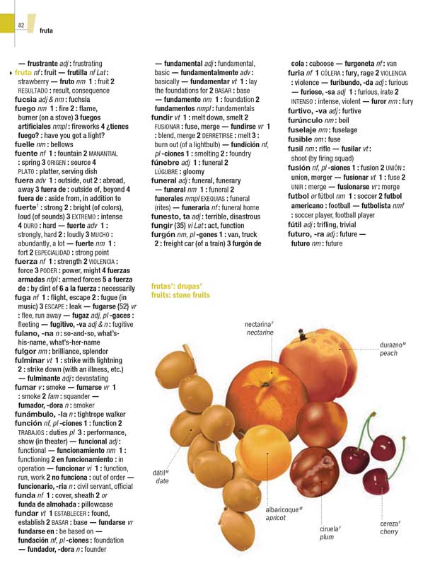 Merriam-Webster's Illustrated Spanish-English Student Dictionary page 82