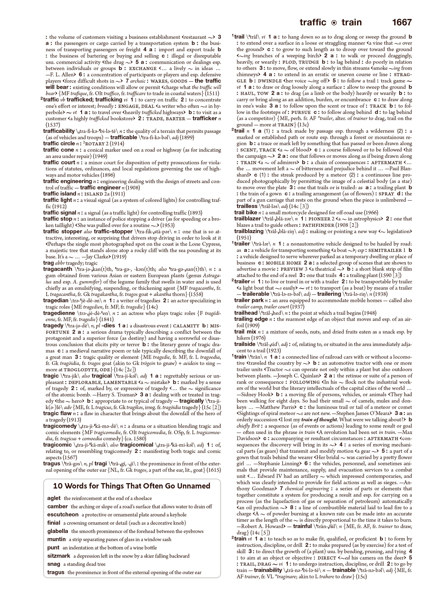 A sample page from Merriam-Webster's Collegiate Dictionary, Twelfth Edition