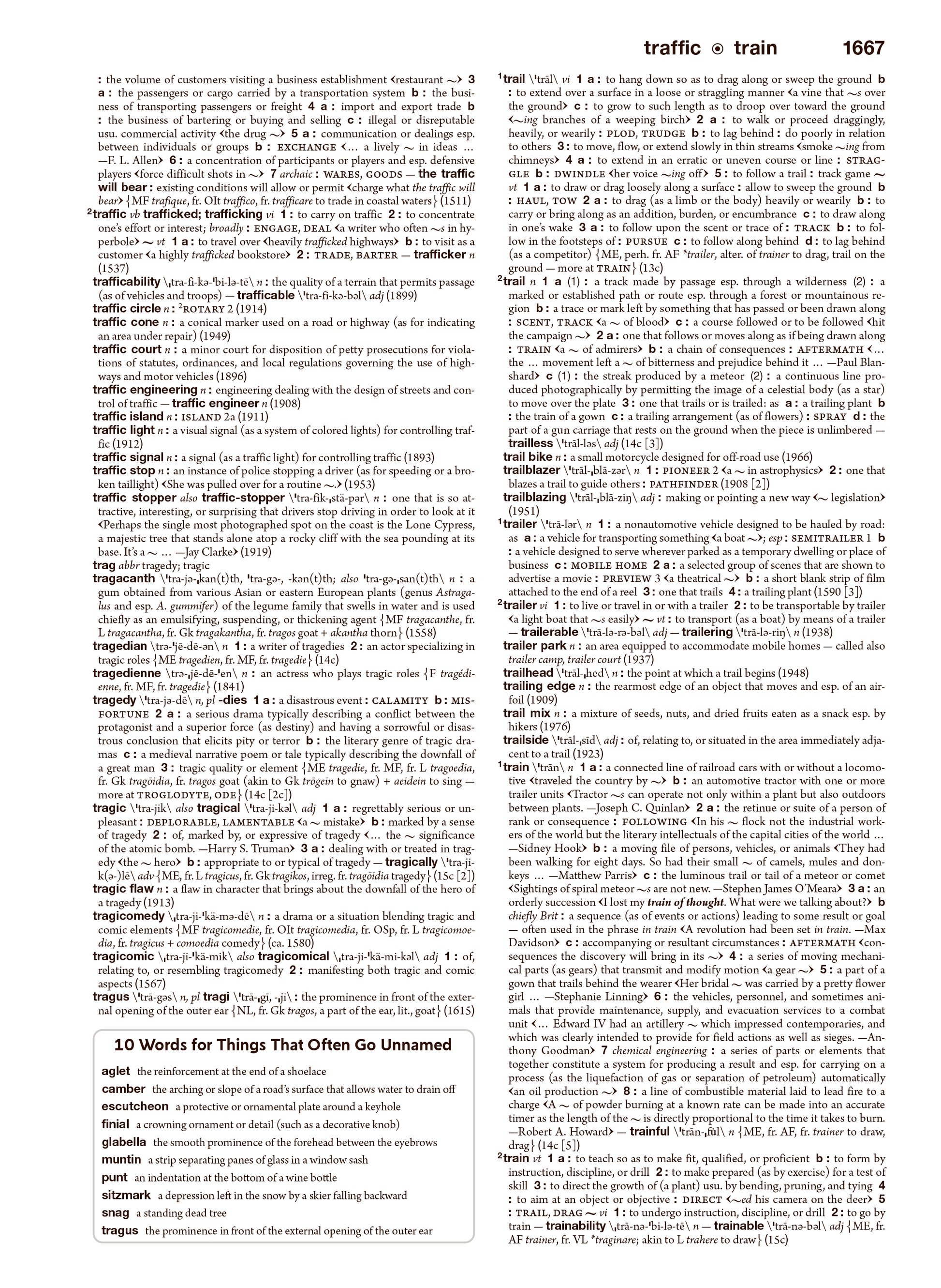 A sample page from Merriam-Webster's Collegiate Dictionary, Twelfth Edition