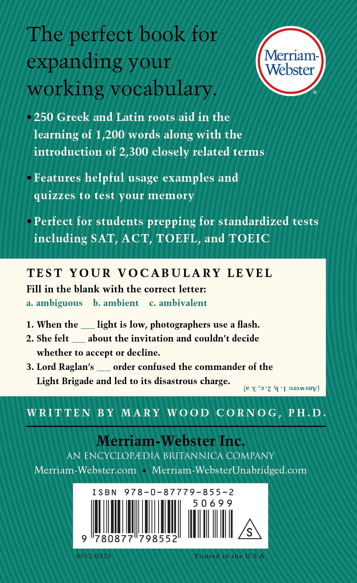 The Merriam-Webster Vocabulary Builder back cover