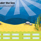 Interior spread from Ready-for-School Sticker Book with an underwater scene and ocean-related vocabulary.