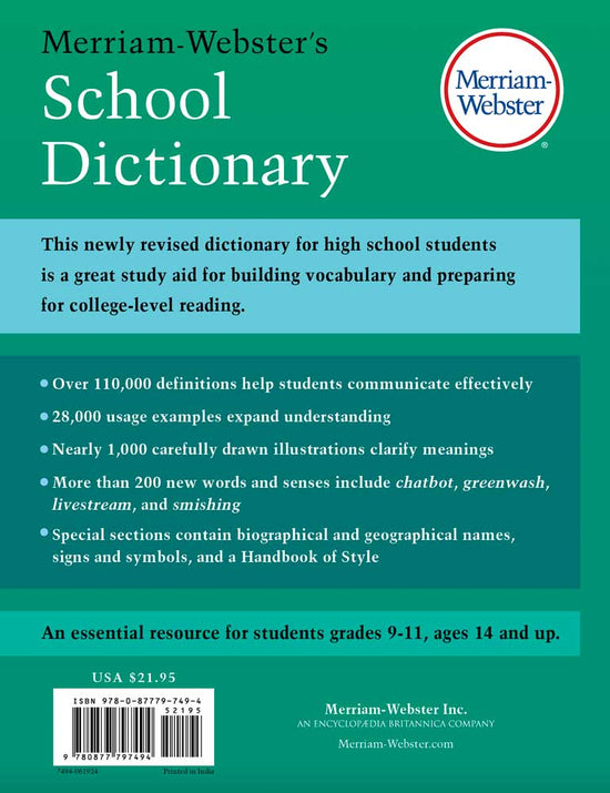 Merriam-Webster's School Dictionary – Merriam-Webster Shop