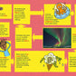 Interior spread from Science FACTopia. A pink background has yellow boxes with connected facts in each box. A few facts have illustrations to go with them.