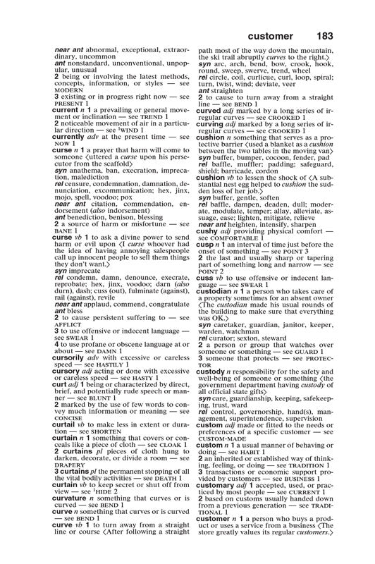 Sample page from The Merriam-Webster Thesaurus, Mass-Market