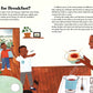 Inside pages from Britannica's 5-Minute Really True Stories for Family Time about what families have for breakfast in different parts of the world.