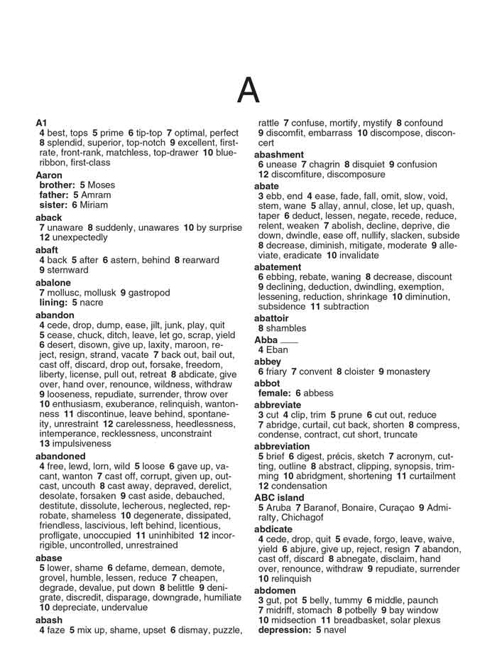 Merriam-Webster's Crossword Puzzle Dictionary, Fourth Edition page 1