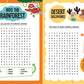 Pages 8-9 of Merriam-Webster's Word Puzzle Adventures. Page 8 is a rainforest word search and page 9 is a desert word search with a Did You Know callout. 
