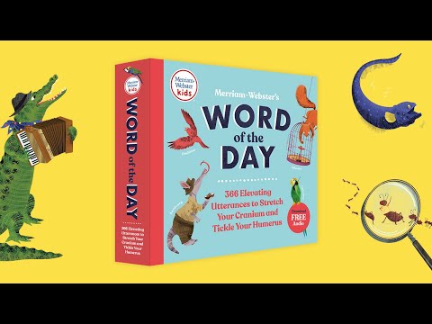 Trailer video for Merriam-Webster's Word of the Day book. Become a word virtuoso in just one year with 366 boffo words along with definition, pronunciation, and captivating trivia! Features 12 free audio downloads—a story-a-month—from well-known celebrity raconteurs. Featuring the vocal talents of Rachel Bloom, David Harbour, and Soledad O’Brien. For ages 8-12.